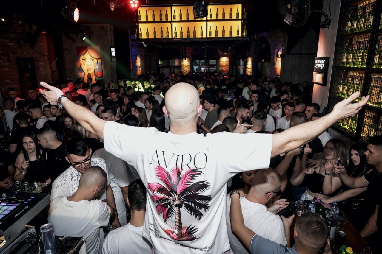"Pink Palm" White Oversized Tee